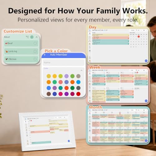 10.1" Digital Calendar Touchscreen, Family Wall Planner & Picture Frame - Image 4