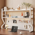 Desk Shelf, 2-tier Desktop Organizer Desk Hutch Storage Rack with Hole Plate Multi-Functional Workstation Organizer Bookcase Computer Desk for Home Office Dorm Top of Desk (37.4" Lx9.9" Wx39" H) by Unknown