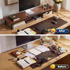 Loomie 39-Inch Dual Monitor Stand Riser with Adjustable Laptop Stand - Image 6