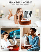 Miledi Tablet Pillow Stand for Bed with Detachable Snack Bowl, Terracotta - Image 2