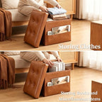 Storage Ottoman, Small Folding Foot Stools Ottoman for Dorm, Light Brown - Image 5