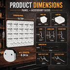 Pegboard Organizer Kit,4 Pack 14.76x10.82 in Metal Panels with 6 Bins,White - Image 3