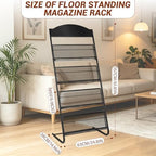 4-Tier Magazine Stand, 24.8'' Wide Iron Brochure Holder, Metal Newspaper & Literature Display Rack for Office, Waiting Room, Lobby, Classroom & Retail Store - Image 5