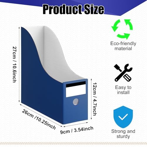 Thenshop 24 Pcs Magazine Files Cardboard Holders,Classic,Navy Blue - Image 2