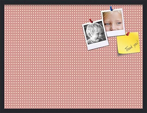 PinPix 32x24 inch Cork Bulletin Board. This Decorative Framed Pin Board Comes with Diamond Pattern in Pink and Beige Design and Satin Black. Ideal for Home, Office Decor or School (PinPix-290) by PinPixBulletinBoards