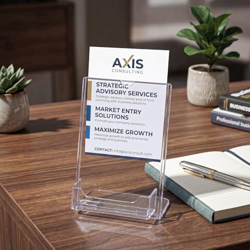 6 Pcs Acrylic Sign Holder Business Card Holder, 4 x 6 Inch, Top Insert - Image 3