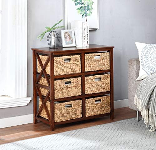 eHemco 3 Tier X-Side End Storage Cabinet, Walnut - Image 2