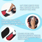 Anime Girl Gamer Desk Mat Set Dark Cyber Red Waifu Large Mouse Pad with Wrist Rest 4in1 Desk Mat for Desktop Ergonomic Computer Desk Arm Wrist Anti-Slip Computer Mouse Pad Home Office Gaming - Image 3