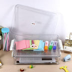 BTSKY 2 Pack Plastic Storage Containers with Lids, Portable Project Case Document Organizer Stackable Plastic File Storage Box for A4 File Paper Documents Scrapbook Art Supplies&Crafts(Big, White) - Image 6