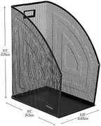 Mind Reader Vertical File Storage, Desktop Organizer, Workspace, Office, Metal Mesh, 6.25" L x 10" W x 12.5" H, Black (Pack of 4) - Image 3