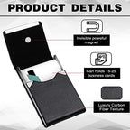 Yexiya 12 Pcs Leather Business Card Holder Case PU Leather Business Pocket Card Holders Wallet with Magnetic Closure for Men Women Office Gifts, Black - Image 3