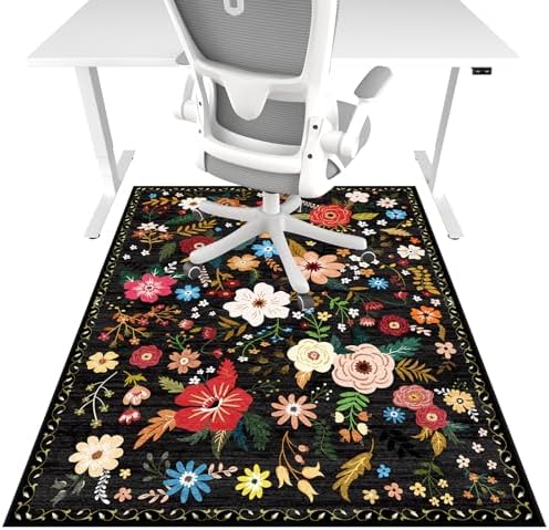 Office Chair Mat for Hardwood Floor & Tile Floor,36"x48"-Black Multicolor by LreedyMat