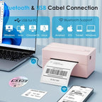 KNAON Bluetooth Thermal Shipping Label Printer 4x6 for Small Business, Pink - Image 2