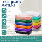 Tinlade 12 Pcs Classroom Paper Storage Bins with Lids, Vibrant, 13x10in - Image 3