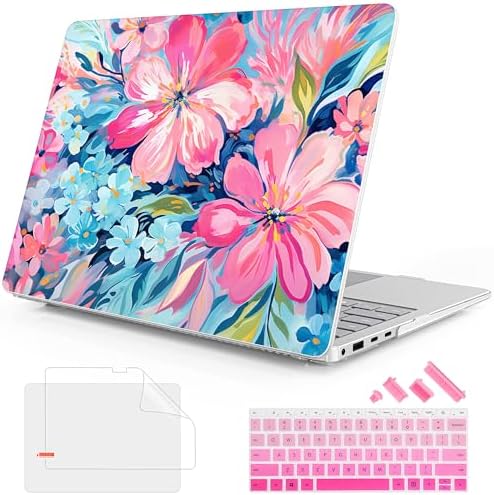 Mektron Case for 13.8" Microsoft Surface Laptop 7 Windows 11 AI PC 2024 Surface Laptop 13.8 Inch Cover Fits Model 2036, Keyboard Cover +Screen Protector +Dust Plugs,Hand-Painted Flowers by Mektron