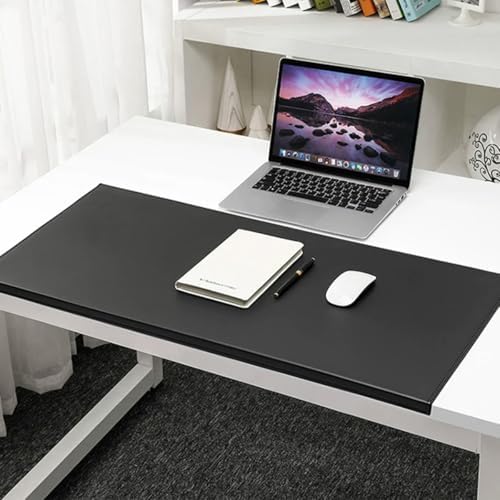 PU Leather Large Desk Pad with Stitched Edge, Waterproof Office Laptop Mouse Mat, Edge Protector Desk Accessories, Edge-Locked Non-Slip Writing Table Blotter (Sky Blue,47.2"x23.6") - Image 6