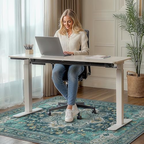 36"x60" Office Chair Mat for Hardwood Floor, Non-Slip Washable Turquoise - Image 2