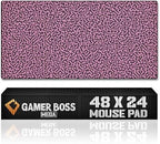 Gamer Boss - Gaming Mouse Pad - 48 x 24 Inches - 4mm Thick with Stitched Edges, Non-Slip Rubber Base, Premium Cloth Mousepad, Desk Mat for Laptop, Keyboard, Computer & PC (Mega, Pink Maze) by GamerBoss