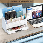 Desk Organizer with Drawer, Countertop Bill Mail Organizer and File Storage - Image 2