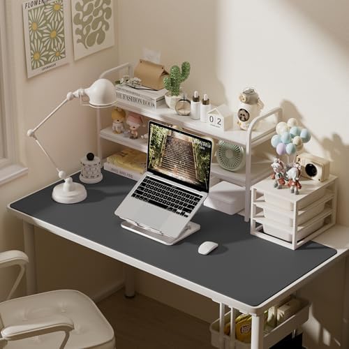 Aothia Leather Desk Pad Protector, Office Desk Mat, Large Mouse Pad, Laptop Desk Pad, Non-Slip PU Leather Desk Blotter, Waterproof Desk Writing Pad for Office and Home (Gray, 55" x 24") - Image 5