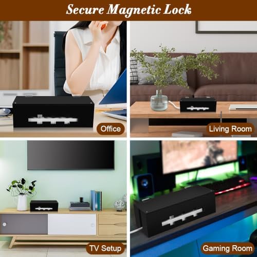 Cable Management Box with Magnetic Lock, Cord Organizer for Desk - Image 6