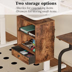 Unionly Clamp-on Under Desk Storage Shelves with Height Adjustable & Drawer - Image 5