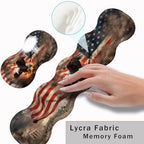 Keyboard Wrist Rest and Mouse Pad with Wrist Support Set Ergonomic Coaster,Memory Foam,Easy Typing Pain Relief,Large XL Desk Mat 31.5"x 11.8",Bald Eagle with USA Flag - Image 5