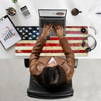 Heated Mouse Pad Hand Warmer, Warm Desk Pad Mousepad Desk Mat with 3 Levels Heating and Auto Shut Down 31.5 x 13 inch PU Leather Warmer Keyboard Mat for Gaming Office Home, USA American Flag Retro - Image 7