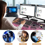 Keyboard Wrist Rest and Mouse Pad with Wrist Support Set Ergonomic Coaster,Memory Foam,Easy Typing Pain Relief,Large XL Desk Mat 31.5"x 11.8",Glitter Hearts and Paw Prints - Image 6
