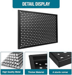4 Pack Heavy Duty Steel Pegboard Garage Organization Panels,Universal 1/8 and 1/4 Pegboard Accessories,Suitable for Tool Storage,Garage Storage etc. (Black, 16X10.5) - Image 5