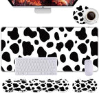 Keyboard Wrist Rest+Mouse Wrist Pad+Desk Pad Set,Memory Foam Ergonomic Easy Typing Pain Relief for Computer Laptop Office Home - Cow Pattern by DSRGRGFDJ