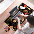 Mouse Pad,Large Desk Mat Set, 4in1 XL Mousepad + Keyboard Wrist Rest+Mouse Wrist Rest+Coaster with Ergonomic Desk Pad for Home Office Table Computer Cover -Mushrooms Woodland Botanical - Image 7