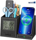 Pen Holder with Wireless Charger, Led Screen Desk Caddy with Digital Clock by TopmadeProduct-Ordernow