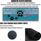 Large Gaming Mouse Pad, Keyboard Wrist Rest pad + Mouse Wrist pad + Coaster Set Extended Waterproof Non-Slip Table mat Suitable for Home Office Learning Games - Black and Pink Dog Paw Prints - Image 5