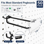 50 Pcs 8 Inch Pegboard Hooks with Label Holder for 1/4 Inch Peg Board - Image 2