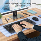KOPJIPPOM Silent Wireless Keyboard and Mouse Combo - Keyboard with Large Print Cover, 2.4GHz Full-Sized Ergonomic Keyboard with Wrist Rest and Mouse for Laptop, PC, Notebook, Desktop - Image 6