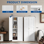Fesbos Metal Storage Cabinet-71” Tall Steel File Cabinets with Doors and 5 Adjustable Shelves-White Steel Storage Cabinet for Home,Kitchen, School, Office, Garage - Image 3