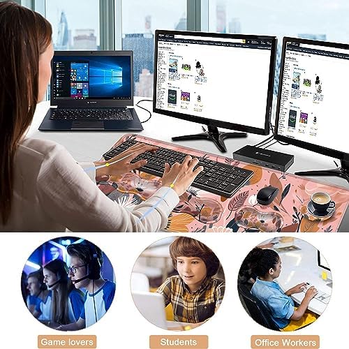 Keyboard Wrist Rest and Mouse Pad with Wrist Support Set Ergonomic Coaster,Memory Foam,Easy Typing Pain Relief,Large XL Desk Mat 31.5"x 11.8",Pink Floral - Image 7