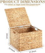 1 Pack Legal Size Hanging File Box, Water Hyacinth Wicker File Organizer - Image 2
