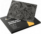 Glass Gaming Mouse Pad, 5.0 Nano Etched Surface, Custom PU Non Slip Base, Esports Level Speed & Precision, Tempered Glass, Waterproof & Durable, 410mm*310mm Multi-Use Sizes (Black Terrain) by Unknown