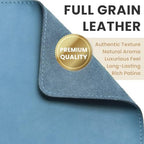 Full-Grain Leather Mouse Pad - Genuine Leather Mouse Mat with Non-Slip Backing, 3mm Thick, Smooth Mouse Glide, Desk Accessory for Office, Work & Gaming (Sky Blue, Large 11.8 x 9.8 in) - Image 3