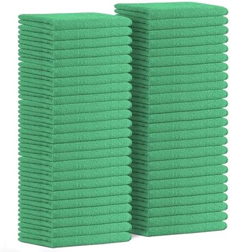 Avalon Towels Microfiber Cleaning Cloths (Value Pack of 48) - Size 16 x 16 Inches, Highly Absorbent Cleaning Rags, Lint Free, Reusable and Washable, Microfiber Towels for Cars by AvalonTowels