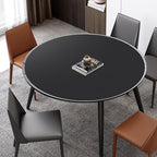 CENNBIE 54 Inches Round Cork Leather Dining Table Mat (Black) - Image 5