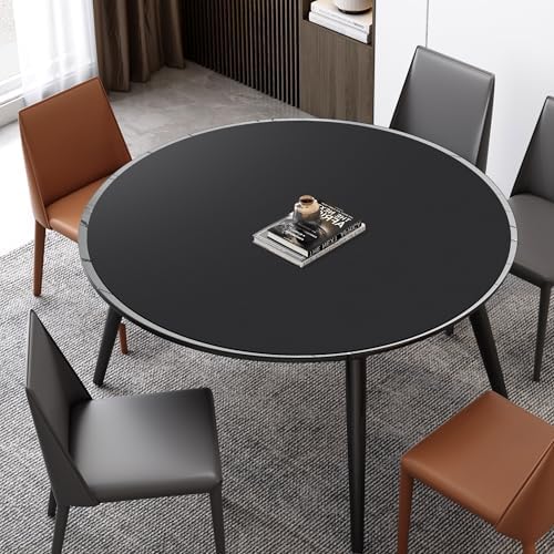 CENNBIE 54 Inches Round Cork Leather Dining Table Mat (Black) - Image 5