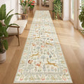 DUKINO 2.6x12 Hallway Runner Rug, Washable Animal Rug Non Slip, Beige by DUKINO
