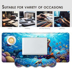 Large Keyboard Mouse Pad Set, Extended Mouse Pad+Keyboard Wrist Rest Support, Memory Foam Ergonomic Easy Typing, 4Pcs (31.5×11.8 in) Desk Pad Set for Office Home,Sea Turtle - Image 7