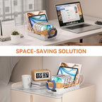 Bamboo Charging Stand for Multiple Devices Phone Watch Stand-Natural+White - Image 5