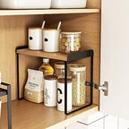 Mitus Stacking Wood Shelf Organizer, Counter Cabinet Storage Rack, 16 inch - Image 4