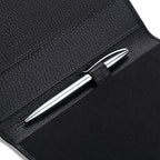 HISCOW Slim Leather Junior Padfolio, 5x8 Notepad Cover, Pebbled Black - Image 4