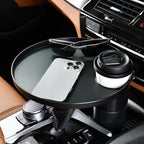 FLORICH Car Tray and Cup Holders, 360° Rotating Car Desk for Laptop, Upgraded Steering Wheel Tray, Car Food Tray Table for Eating, Automatic Center Console Cup Holder Universal Fit by FLORICH